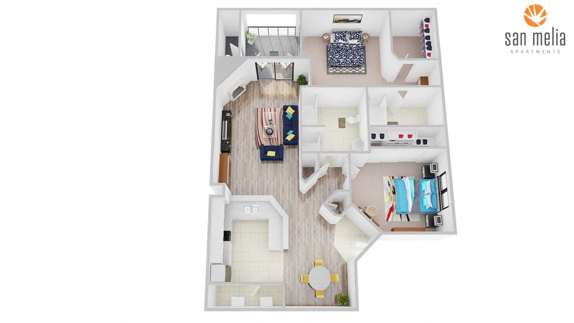 San Melia Apartments Desert Bloom Premier Floor Plan San Melia Apartments Desert Bloom Premier Floor Plan